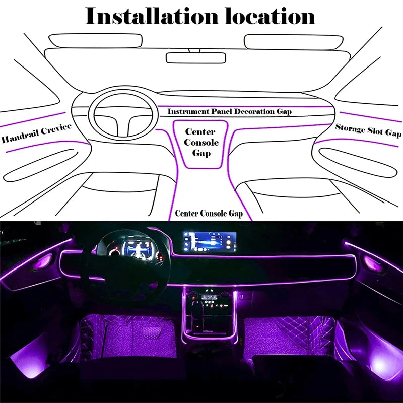 Interior led lights neon RGB strips