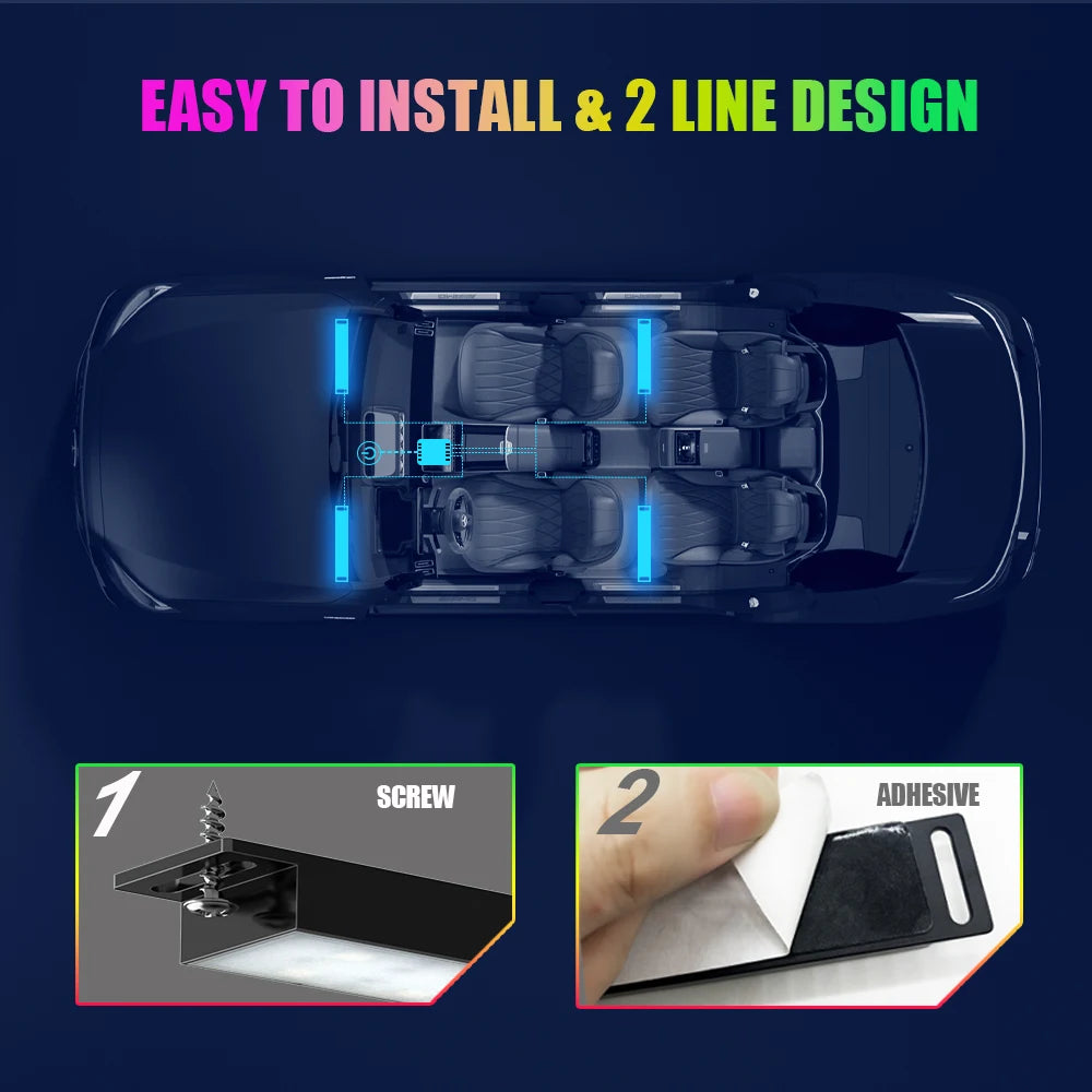 Car Interior Light Ambient Led Bluetooth (12V)