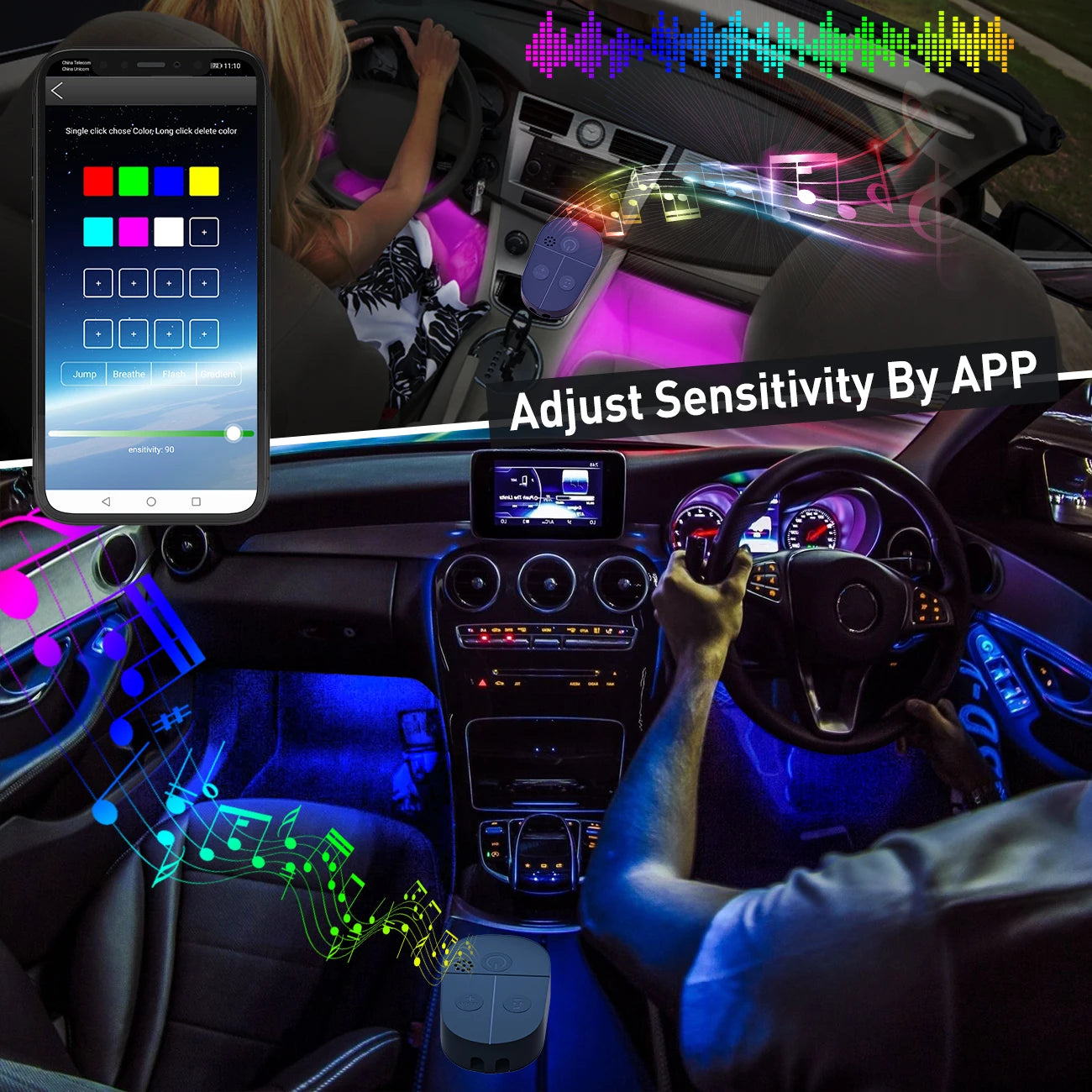 Car Interior Light Ambient Led Bluetooth (12V)